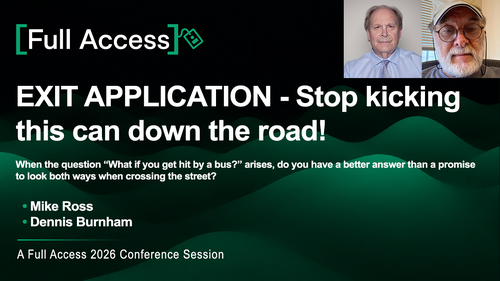 EXIT APPLICATION - Stop kicking this can down the road!