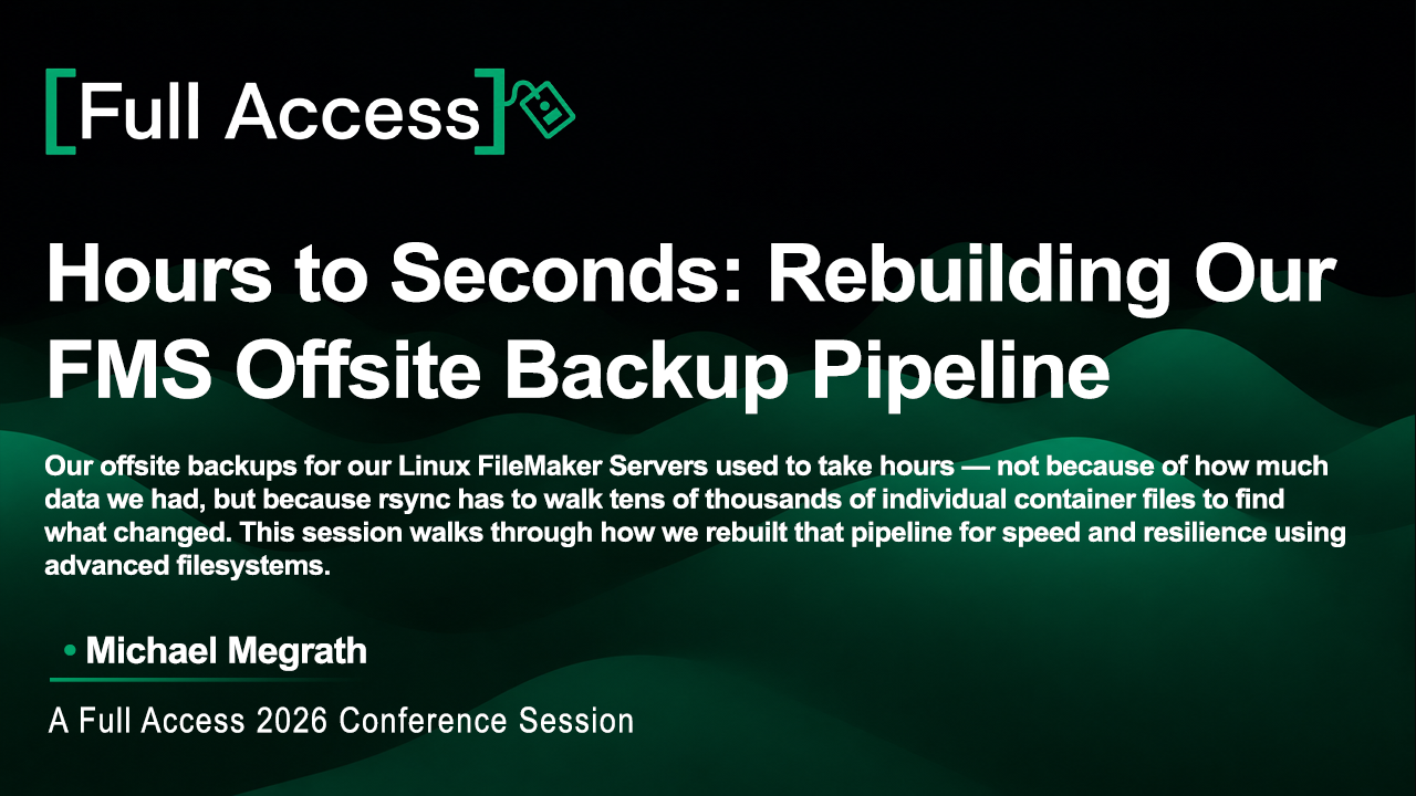 Hours to Seconds: Rebuilding Our FMS Offsite Backup Pipeline